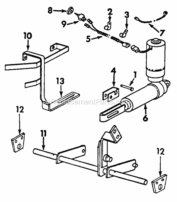Electric Lift & Connections Diagram and Parts List for 147 2050041U, 2050203U Cub Cadet Lawn Tractor